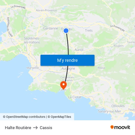 Halte Routière to Cassis map