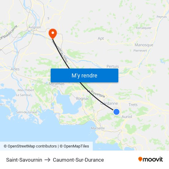 Saint-Savournin to Caumont-Sur-Durance map