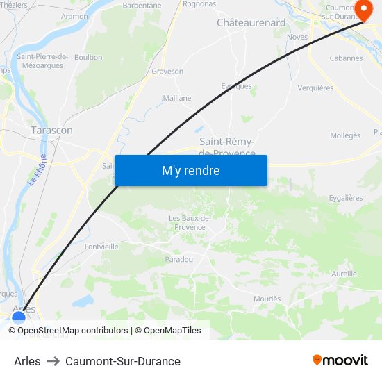 Arles to Caumont-Sur-Durance map