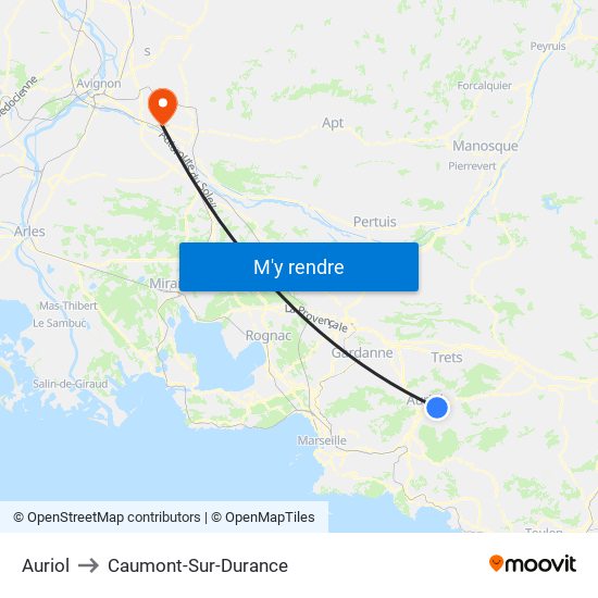Auriol to Caumont-Sur-Durance map