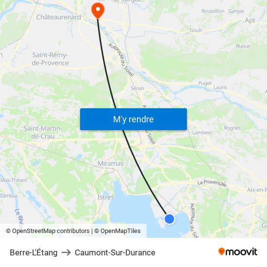 Berre-L'Étang to Caumont-Sur-Durance map