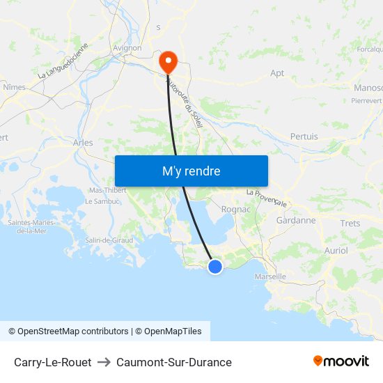 Carry-Le-Rouet to Caumont-Sur-Durance map