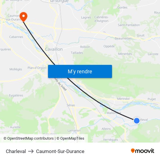 Charleval to Caumont-Sur-Durance map