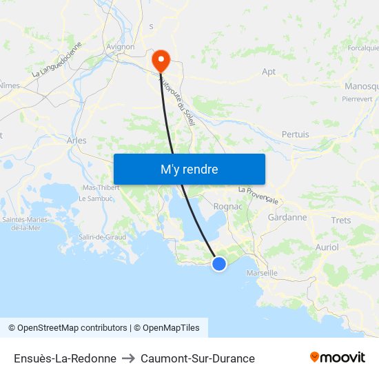 Ensuès-La-Redonne to Caumont-Sur-Durance map