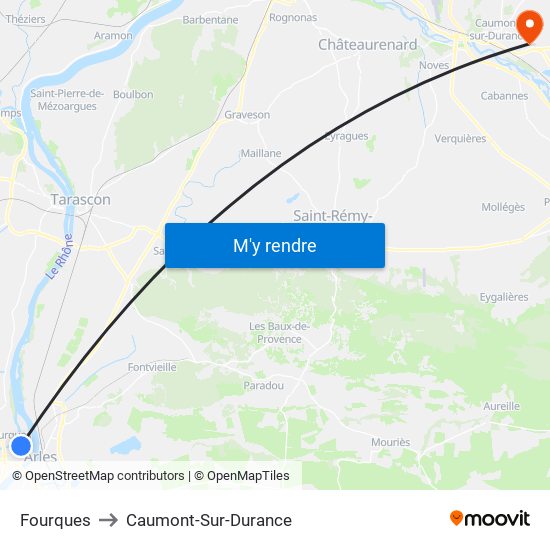 Fourques to Caumont-Sur-Durance map