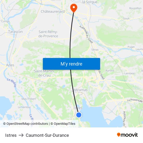 Istres to Caumont-Sur-Durance map