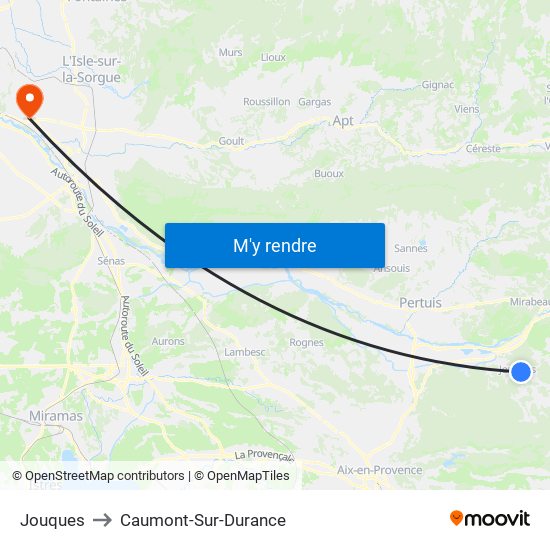 Jouques to Caumont-Sur-Durance map