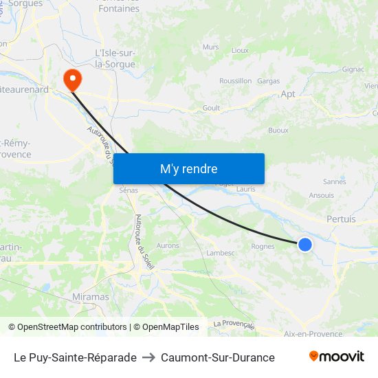 Le Puy-Sainte-Réparade to Caumont-Sur-Durance map