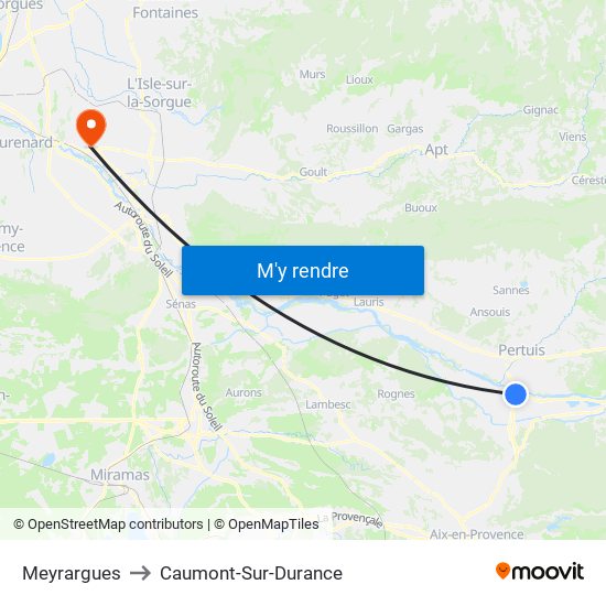 Meyrargues to Caumont-Sur-Durance map