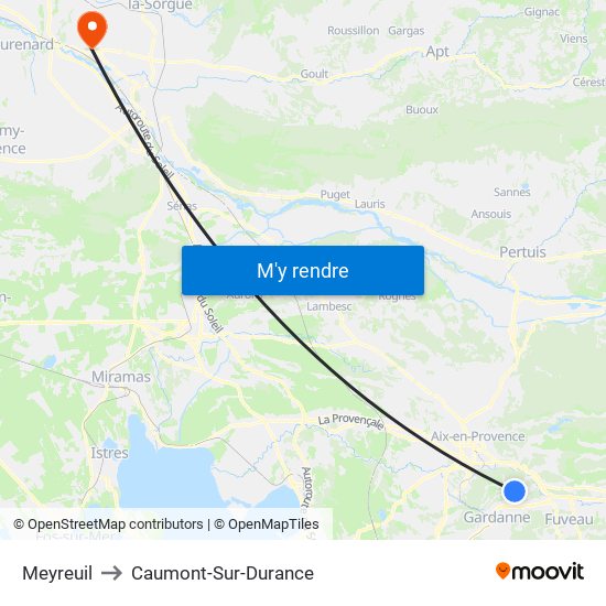 Meyreuil to Caumont-Sur-Durance map