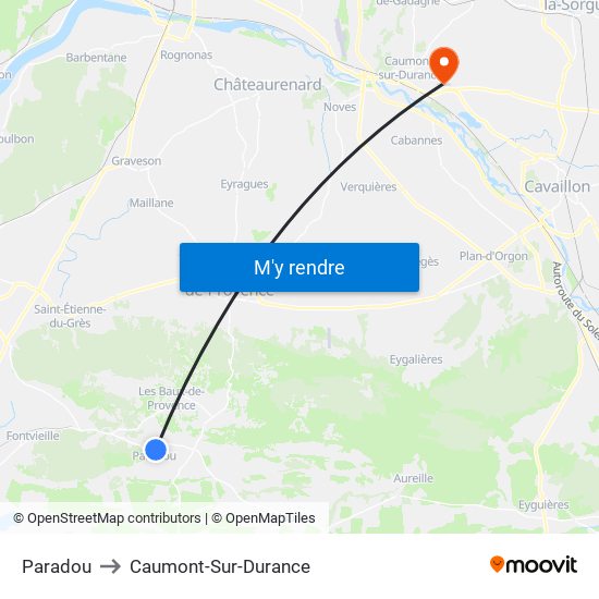 Paradou to Caumont-Sur-Durance map