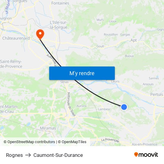 Rognes to Caumont-Sur-Durance map