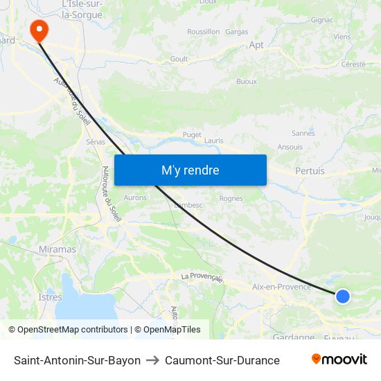 Saint-Antonin-Sur-Bayon to Caumont-Sur-Durance map