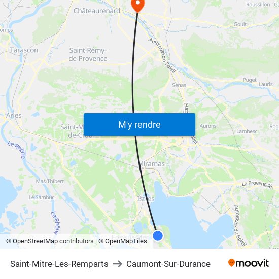 Saint-Mitre-Les-Remparts to Caumont-Sur-Durance map