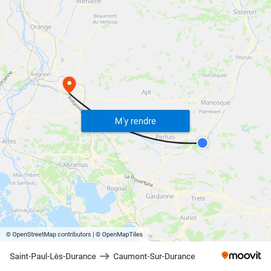 Saint-Paul-Lès-Durance to Caumont-Sur-Durance map
