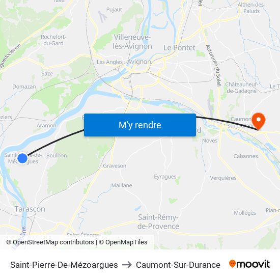 Saint-Pierre-De-Mézoargues to Caumont-Sur-Durance map