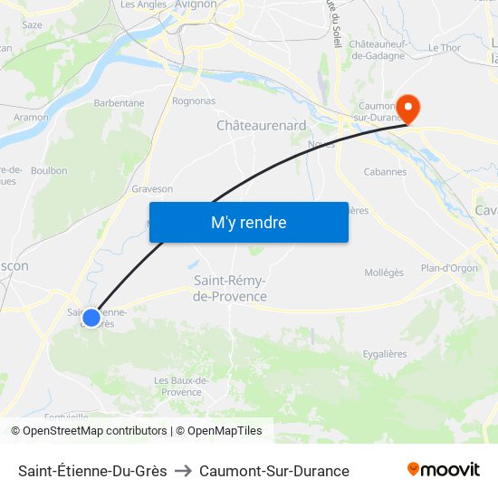 Saint-Étienne-Du-Grès to Caumont-Sur-Durance map