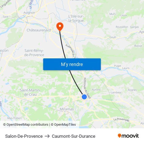 Salon-De-Provence to Caumont-Sur-Durance map