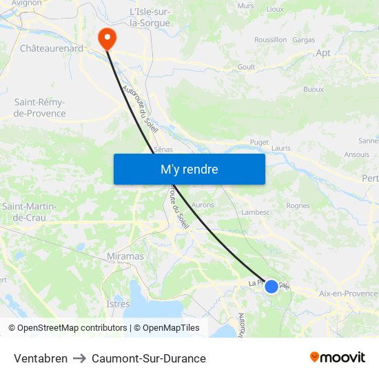 Ventabren to Caumont-Sur-Durance map