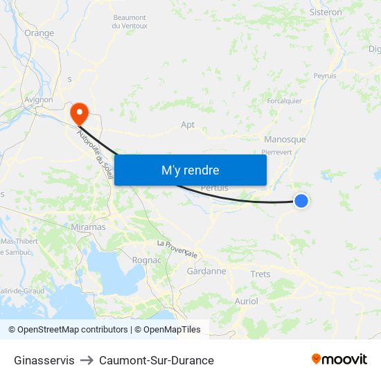 Ginasservis to Caumont-Sur-Durance map