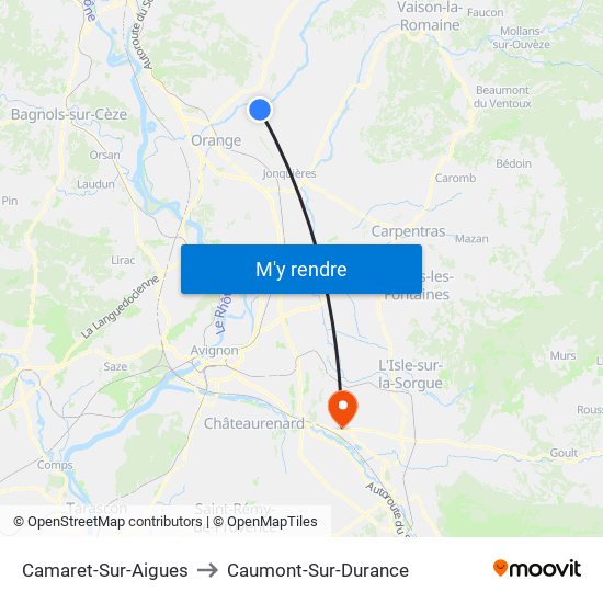 Camaret-Sur-Aigues to Caumont-Sur-Durance map