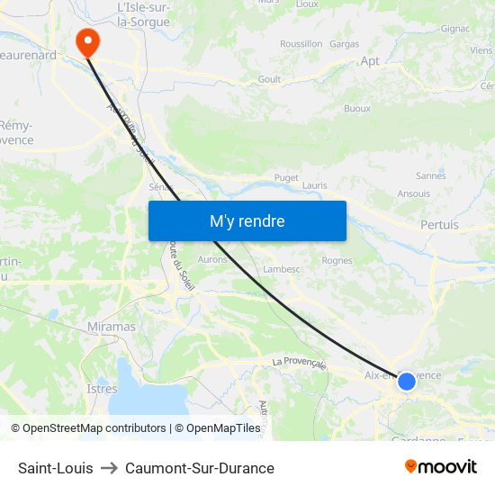 Saint-Louis to Caumont-Sur-Durance map