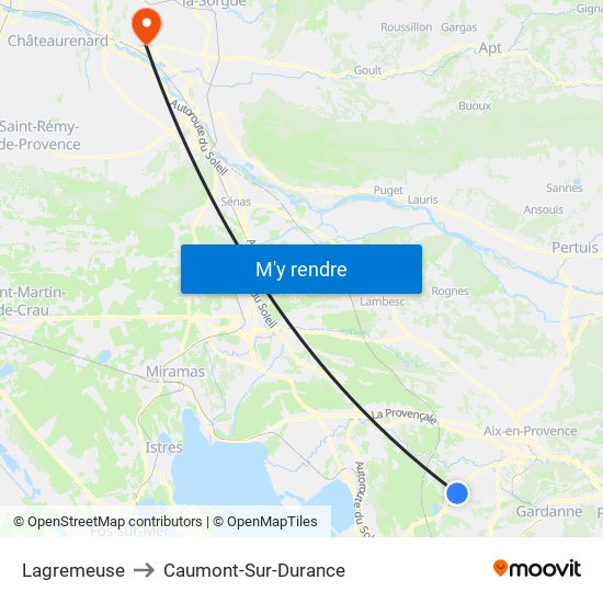 Lagremeuse to Caumont-Sur-Durance map