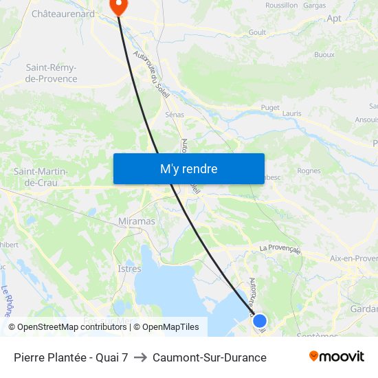 Pierre Plantée - Quai 7 to Caumont-Sur-Durance map