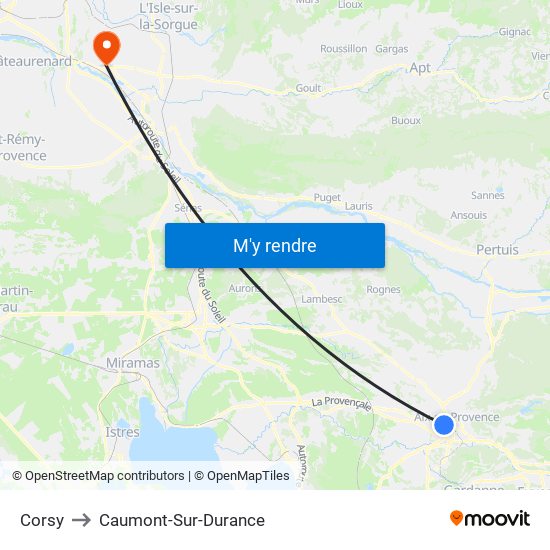 Corsy to Caumont-Sur-Durance map