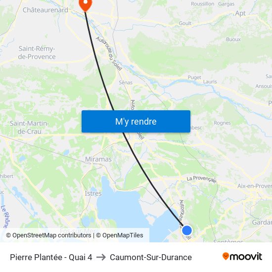 Pierre Plantée - Quai 4 to Caumont-Sur-Durance map