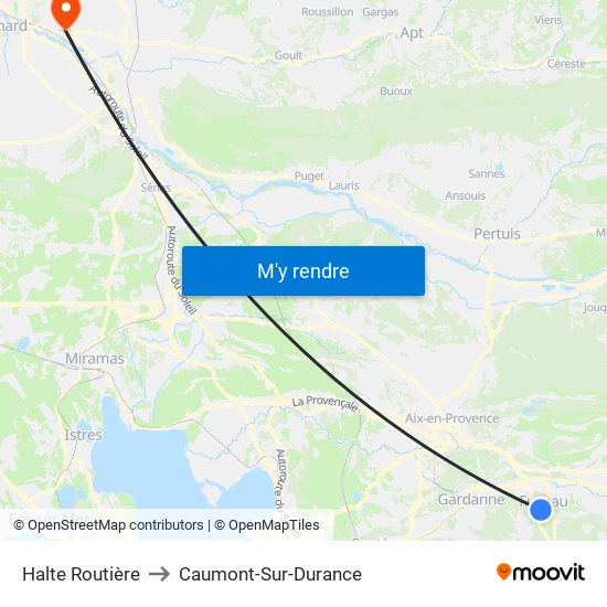 Halte Routière to Caumont-Sur-Durance map