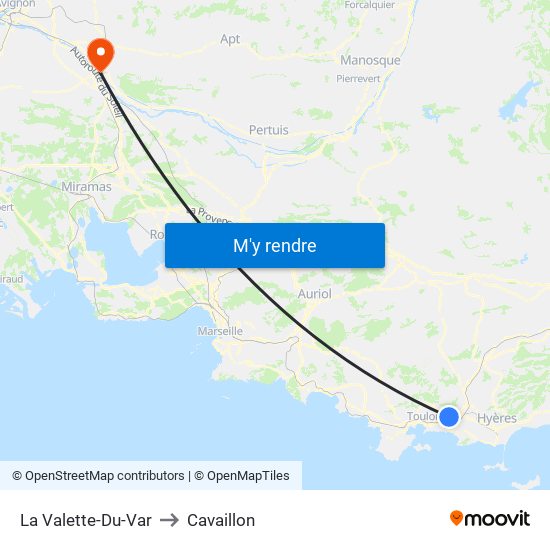 La Valette-Du-Var to Cavaillon map