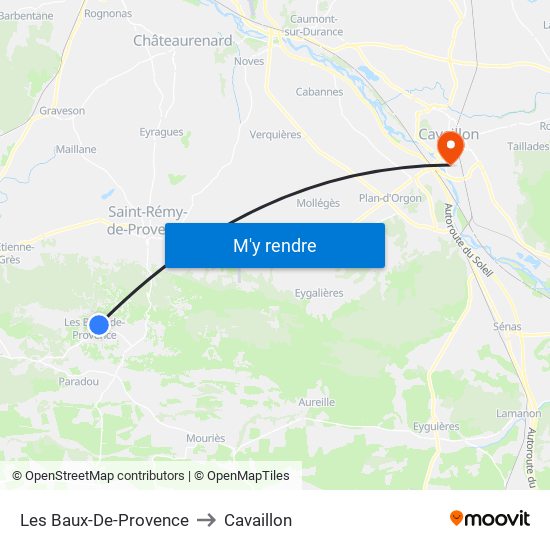 Les Baux-De-Provence to Cavaillon map