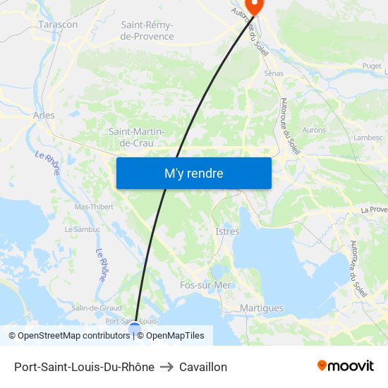 Port-Saint-Louis-Du-Rhône to Cavaillon map