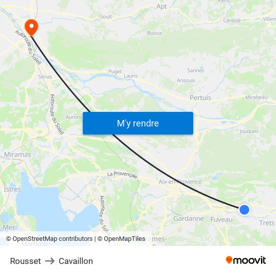 Rousset to Cavaillon map