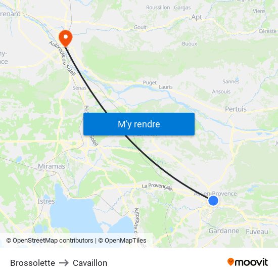 Brossolette to Cavaillon map