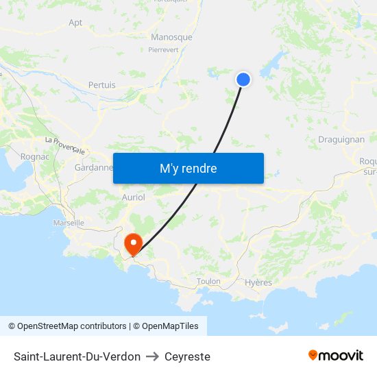 Saint-Laurent-Du-Verdon to Ceyreste map