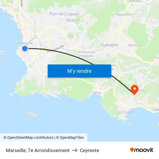 Marseille, 7e Arrondissement to Ceyreste map
