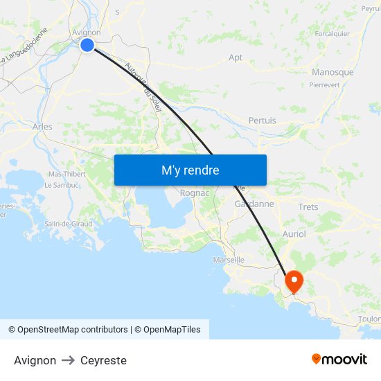 Avignon to Ceyreste map