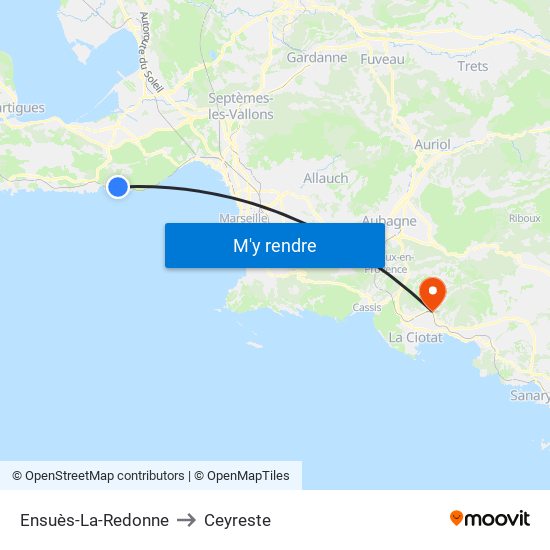 Ensuès-La-Redonne to Ceyreste map