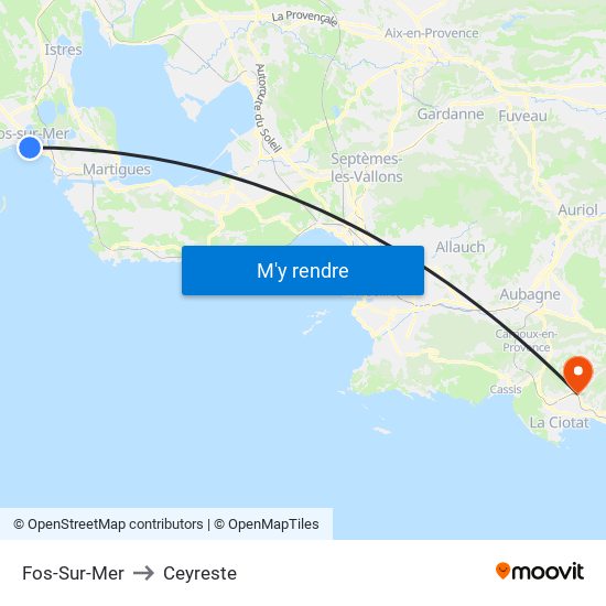 Fos-Sur-Mer to Ceyreste map