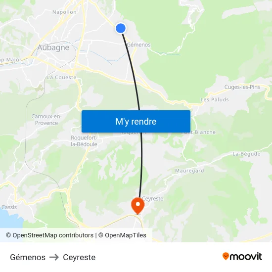 Gémenos to Ceyreste map