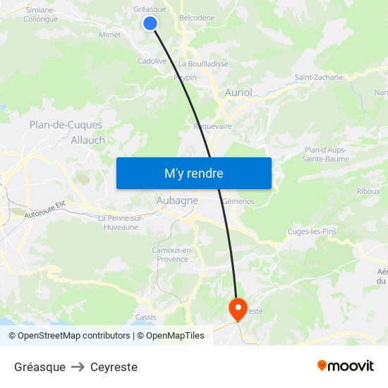 Gréasque to Ceyreste map