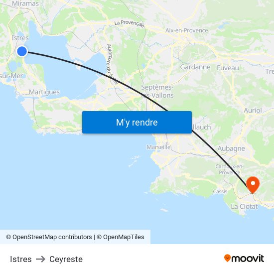 Istres to Ceyreste map