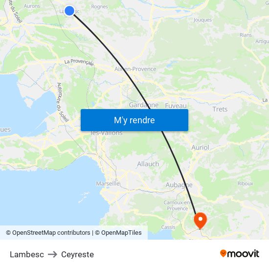 Lambesc to Ceyreste map