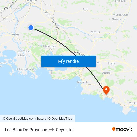 Les Baux-De-Provence to Ceyreste map