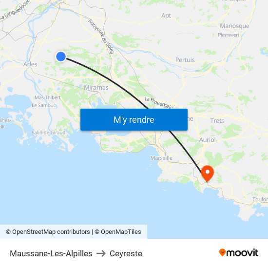 Maussane-Les-Alpilles to Ceyreste map