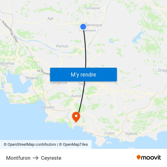 Montfuron to Ceyreste map