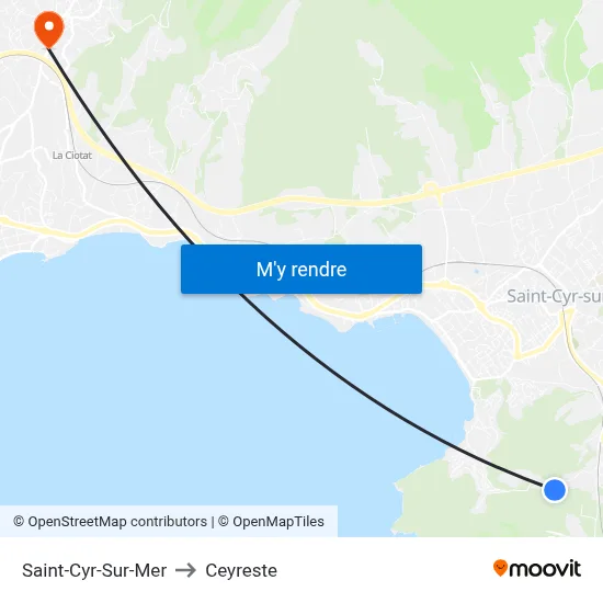 Saint-Cyr-Sur-Mer to Ceyreste map