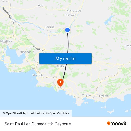Saint-Paul-Lès-Durance to Ceyreste map